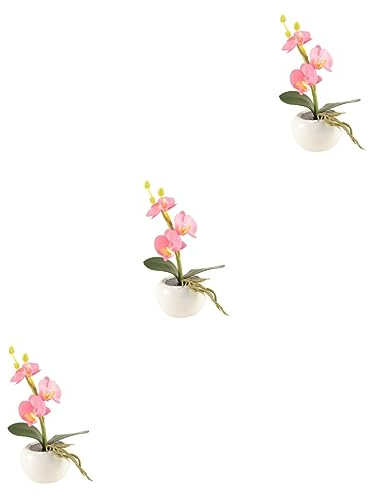 Warmhm 3 STK Orchideenlampe Beleuchtete Blumen Led-schreibtischlampen Orchidee Licht Fälschung Orchidee Herzstück Beleuchtete Künstliche Orchideenblüte Blumenlichter Phalaenopsis Leuchter