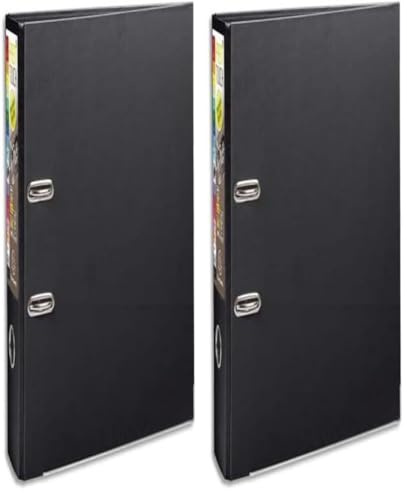 Exacompta - Ref 53341E - Prem'Touch PP Lever Arch File - 320 x 300mm in Size, 2 Rings, Can Hold A4+ Documents, 80mm Spine, 80mm Rings, FSC-Certified - Black Cover (Pack of 2)