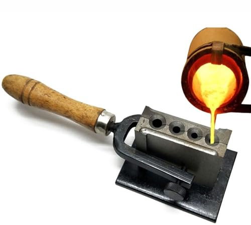 Wende-Drahtform für Schmuckbarren, Edelmetall-Gussform mit 4 Lochgrößen zum Schmelzen, Verfeinern von Gold, Silber, Kupfer, Aluminium, Messing, Edelmetallen
