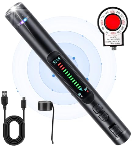 Wanzen Detektor, RF Wireless Kamera Finder Wanzenfinder Anti Spy Anti-Aufnahme Detektor für GSM GPS Locator Tracker Kamera, Spionage Abhörgerät für Heim Büro Reisen Hotel