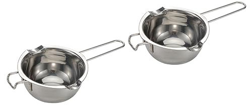 Ciieeo 2 Pezzi Pentola da Forno in Acciaio Inox Pentola per Cioccolatini Dolci Formaggio Design Compatto E Leggero