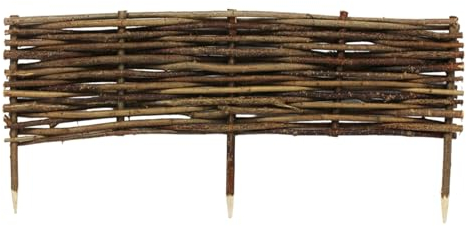 Bordure de Parterre de 100x40 cm – Clôture en Bois – Clôture en noisetier à enfoncer dans Le Sol – Palissade pour séparer Les chemins de parterres de Fleurs et Les parterres de Jardin