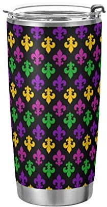 Anticsao Bicchiere termico con stampa a zigzag con coperchio e cannuccia, in acciaio inox, a doppia parete, per bevande calde e fredde, 590 ml
