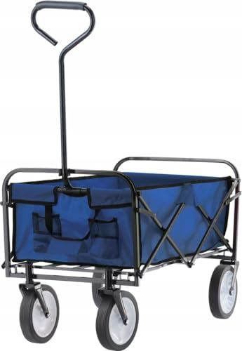 VBChome Klappbarer Bollerwagen für Kinder – Universalwagen in Blau mit 70 kg Tragkraft, Stabiler Stahlrahmen – Transportwagen & Strandwagen für Garten, Ausflug & Einkauf