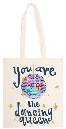 Kwantees Disco Dancing Queen Beige Totebag Umweltfreundliche Unisex-Tasche