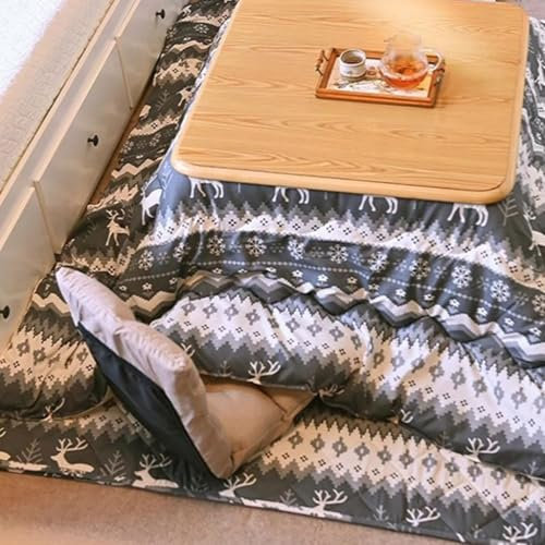 Futon-Satz Tatami-Futon Im Japanischen Stil Für Heiztisch Kotatsu-Tisch Mit Futon-Teppich-Heizung(E,190 * 190cm)