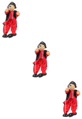 VICASKY 3stücke Piraten Marionette Holz Spielzeug Für Lustige Puppen Für Aufführungen Interaktives Eltern-Spielzeug Strapazierfähige Marionette Aus Holz Für Partys Und