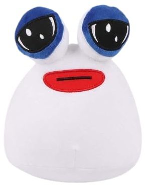 wiztex Pou Kuscheltier - Sad Pou Aliien Plüschtier Verpackt in Deutschland - Anime Plush Toy Geschenk für Kinder und Fans zu Halloween und Weihnachten (Weiß Sad Pou)
