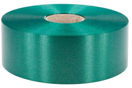 Geschenkband Ringelband 50mm x 100m wasserfest - 30 FARBEN in 5/10/19/31/50mm - Dekoband aus Kunststoff - Polyband Schleifenband zum Basteln von Weihnachtssternen & Autoschleifen - Dunkelgrün