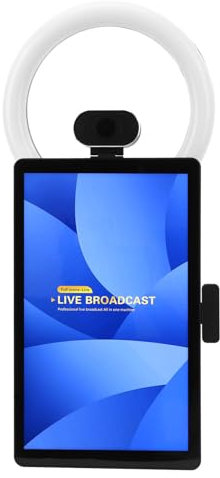 Asixxsix Machine de Diffusion en Direct avec Caméra Interactive à écran Tactile 50 MP avec Processeur 8 Cœurs, 4 Flux de Caméra, Mise en Miroir D'écran sans Fil, Flou D'arrière-Plan