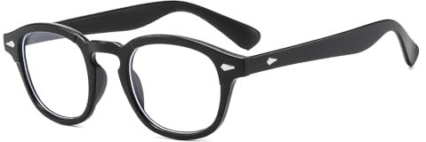 LJCZKA Gafas de Sol Clásico Vintage Redondas Pequeñas,Para Hombre y Mujer Transparentes Con Lente Tintada Unisex Gafas de Sol de Viaje de Conducción de Moda (Negro transparente)