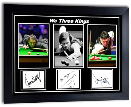 Gerahmtes Poster, A4, We Three Kings Snooker, Jimmy White, Ronnie O'Sullivan, Alex-Higgins, gerahmt, A4, 32 x 23 cm