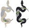 Eoixuqba Decorazione da parete con specchi a forma di serpente e mezzaluna, Arte da parete con serpente | Boho Mirrors Serpente Arte decorativa da parete | Specchi Boho in legno 3D a forma di serpente