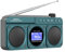 SEMIER Altavoz Bluetooth pequeño con radio FM digital, altavoz inalámbrico recargable de mano, pantalla LCD, altavoces dobles, conector para auriculares, compatible con tarjeta USB/Micro SD,