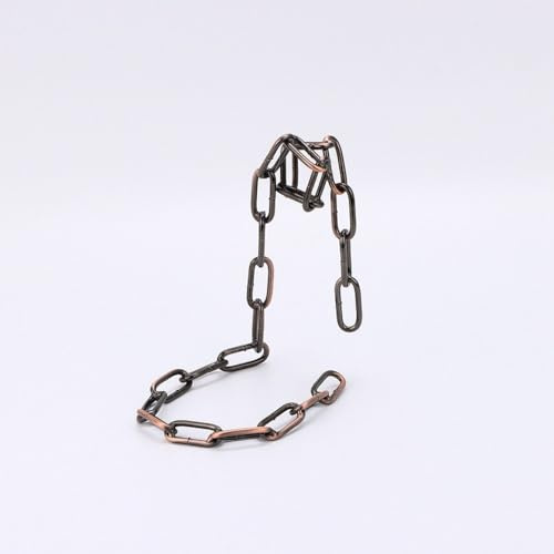 Minimalist Floating Wine Rack Set - Handmade Iron Chains/Rope Design, Fits 3cm Bottle Necks, Ideal Wall-Mounted Decor for Kitchen, Bar, Wine Cellar (Bronze)