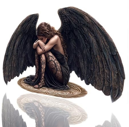 Black Mouse mat Angel Gaming Mouse Pad Large 36x16x0.12in Stitched Edges Washable, Desk Mat Non-Slip Rubber Base, Mousepad Improves Speed Precision for Gaming Laptop PC Wireless Keyboard Model-10355