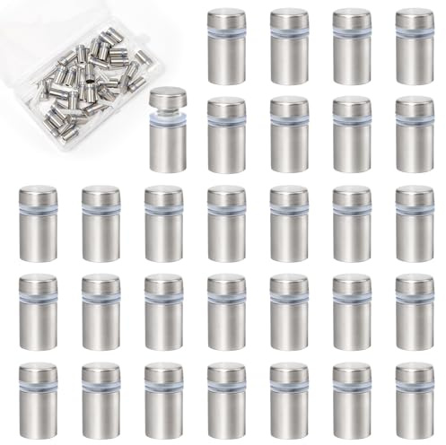 30 Stk Abstandshalter Edelstahl Werbung Distanzschrauben Abstandsschrauben | 12×23 mm, Abstands Wandhalterung, Glasabstandsbolzen Schilderhalter Glas Wandabstandshalter Werbeschraube Schild Schrauben