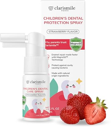 Clarismile Kids Oral Spray - Toothpaste Helper, Fluoride-Free with Xylitol + Kid-Approved Nano-H, Natural Ingredients, Strawberry Flavor, Made in France, 30ml