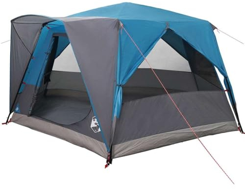vidaXL Tente Cabane avec Toit avec Stockage Bleu 400 x 350 x 212 cm,