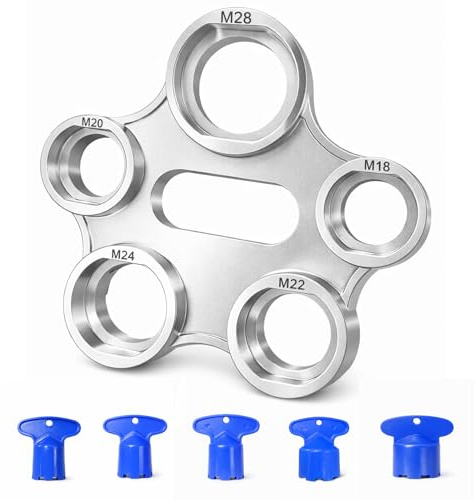 Kelav 6-teiliges Schlüssel Set für Wasserhahn, Innenliegende Mischdüsenschlüssel in 5 Größen (16.2-23.5mm), Ideal zum Wechseln von Strahlreglern und Lüften