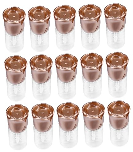 15pcs Rose Shaped Lip Gloss Bottle Refillable Plastic Tubes | Red, Portable Carry for Trip Use, Suitable for Lip Gloss and Lip Oil, Proper Capacity Pack