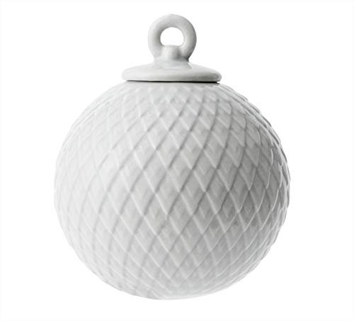 Lyngby Porcelæn Weihnachtskugel, Grau, 7x7x8
