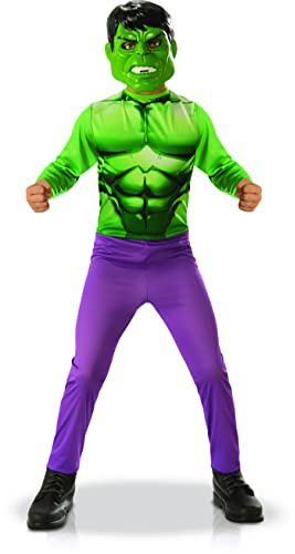 Rubies – HULK – Offizielles Marvel – Superhelden-Kostüm für Kinder Einsteiger – Größe 5–6 Jahre. Kostüm mit Overall und PVC-Maske – für Geburtstag, Karneval