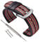 VINBAND Unisex Nylon Uhrenarmband mit Edelstahl Silberne Schnalle (22mm, Schwarz Rot Grün)