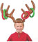 VEYLIN Jeu de lancer de fête de Noël chapeau gonflable en bois de renne avec anneaux pour enfants adultes famille jeux amusants de Noël