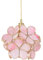 JIAODIE Hängelampe Kreative Glas Blume Pendelleuchte E27 Tiffany Stil Blütenblatt Hängeleuchte Messing Dekorative Kronleuchter Restaurant Lampe Schlafzimmer Deckenleuchte 20X18cm,Rosa