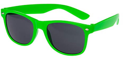 Ultra Lunettes de Soleil Vert avec Verres Noirs Unisexe Rétro Années 80 Style Vintage Cool Lunettes de Soleil Hommes et Femmes Peuvent Porter des Lunettes de Soleil Classiques UV400