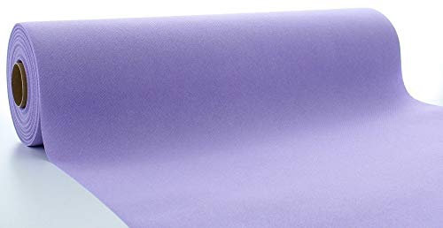 Mank Airlaid Tischläufer 40 cm x 24 m | Gastronomie | Tischdecken-Rolle stoffähnlich | praktische Einmal-Tischdecke | Uni | Neutral | 1 Stück | (Lila)