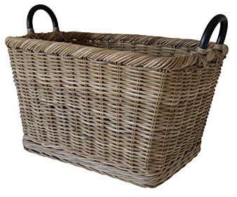 B18-A Cesto Portalegna in Rattan Naturale intrecciato a mano (Big)