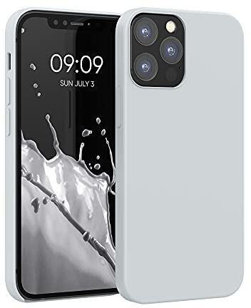 kwmobile Carcasa Compatible con Apple iPhone 12 / iPhone 12 Pro Funda - Case TPU y Silicona antigolpes - Apto Carga inalámbrica - Gris Claro Mate