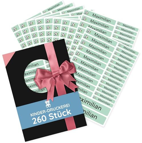 260 Stück personalisierte Namensaufkleber Set-Bögen Mini/Mittel/Groß - Spülmaschine geeignet/Wasserfest/Kratzfest für Innen und Außen (Grün, Set 260 Stück, Malik Demir-Auto)