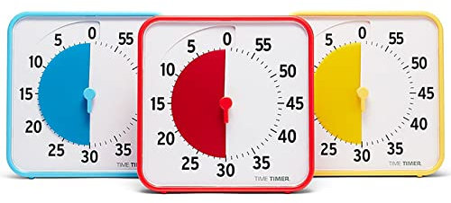Time Timer Mediano Pack de Classe - Temporizador Visual de 60 Minutos con Tarjetas de Actividad de Borrado en Seco para Aulas, Centros de Aprendizaje y Profesores - Reloj de Escritorio (Pack de 3)