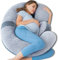 QUEEN ROSE Pregnancy Pillows, E Shaped Full Body Pillow for Sleeping, with Pregnancy Wedge Pillow for Belly Support, 60 Inch Maternity Pillow for Side Sleeper, Grey Velvet