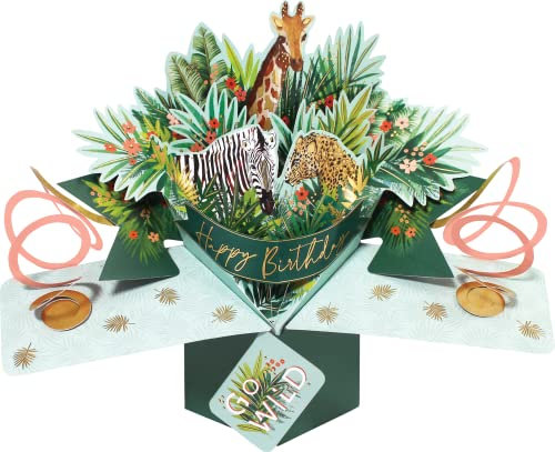 Happy Birthday Dschungel Pop Up Grußkarte Second Nature 3D Pop Up Karten