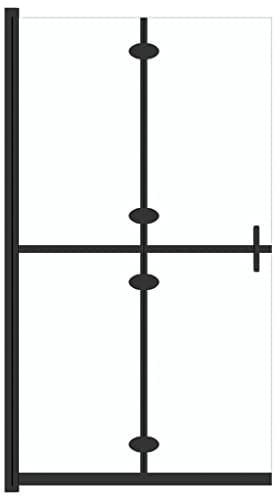 vidaXL Faltbare Begehbare Duschwand mit Doppelgriffen Duschabtrennung Duschtrennwand Dusche Duschkabine Transparentes ESG Glas 120x190cm