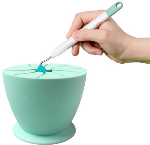 ZoeTekway Vinyl Unkraut werkzeug Abfallsammler, Silikonsammler, Desktop Abfallsammlung, Silikon Saugnapf, für HTV, Cameos, Unkrautjäten, Silhouette, Vinylentsorgung (Smaragdgrün)