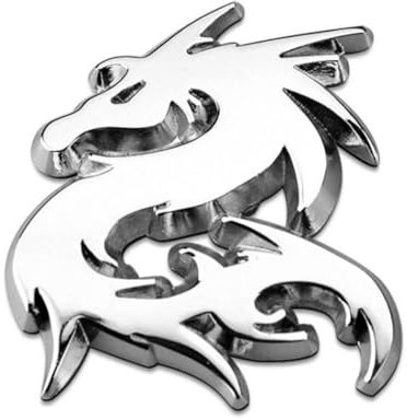 3D Autoaufkleber und Abziehbilder Motorrad Metall Emblem Drache Silber