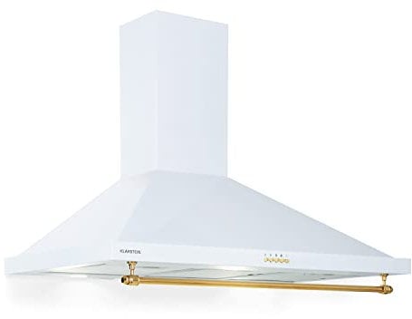 Klarstein Campana Extractora Decorativa 90 cm con Luces LED, Extractor Cocina Flujo Aire 591.5m³/h, Campanas Extractoras Acero, Extractores para Cocina con Filtros Anti Grasa con Bajo Consumo