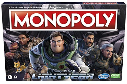 MONOPOLY Disney und Pixar Lightyear für Kinder, Brettspiele, Spiele für die ganze Familie, 8 Jahre und mehr, mehrfarbig