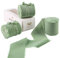Waylipun 3 Rollen 5cm x 6.4M Geschenkband Schleifenband, Hochzeit Festival Bänder, Chiffonband Dekoband zum Verpacken von Geschenken, Blumensträuße, Hochzeitseinladung, DIY Handwerk - Grün