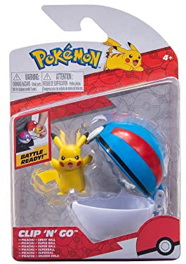 Pokémon PKW2660 - Clip'n'Go Pokéball - Pikachu & Guter Ball, offizieller Pokéball mit detaillierter 5 cm Figur