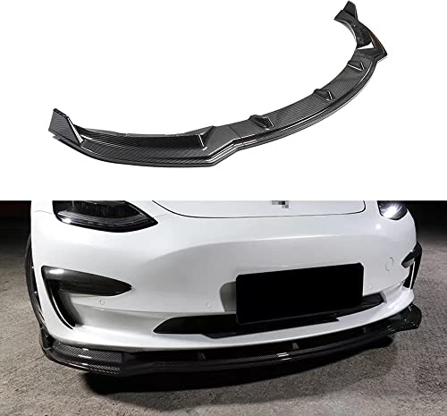 Lèvre Avant Arcoche Tesla modèle 3 pour Accessoires de Pare-Chocs adaptés au becquet Avant modèle 3 2017-2023 (Fibre de Carbone Brillante)