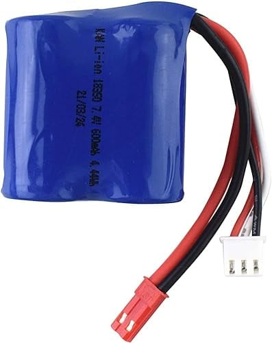 YUNIQUE GREEN-CLEAN-POWER - 7.4V 600mAh 15C Lithium-Akku für RC-Modelle | Kompatibel mit ferngesteuerten 18350 Booten, RC-Autos | Hohe Leistung | Maße: 40x38x21, Gewicht: 48g