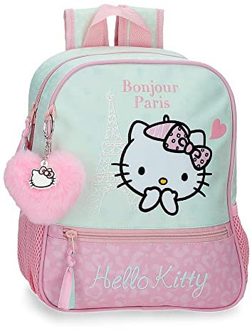 Hello Kitty Paris Mochila Preescolar Rosa 23x28x10 cms Poliéster 6,44L
