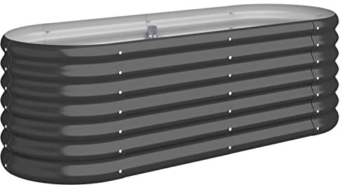 Keketa Pflanztopf Garten Stahl lackiert Hochbett für Garten Hochbett für Garten Blumenkasten Balkon Garten Hochbeet Garten Outdoor Pflanzgefäß Pulver 114 x 40 x 36 cm Anthrazit