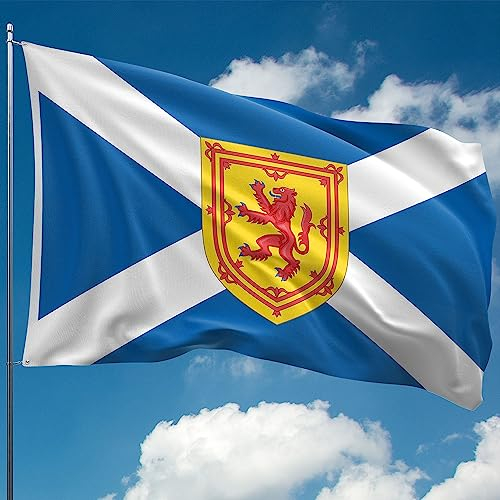 Drapeau Écossais avec Lion Rampant - Drapeau de l'Écosse - Drapeau Sautoir de St Andrew-Impression numérique Recto-Verso-Polyester épais 110Den - Double couture - 2 œillets en laiton, grand 5ft x 3ft